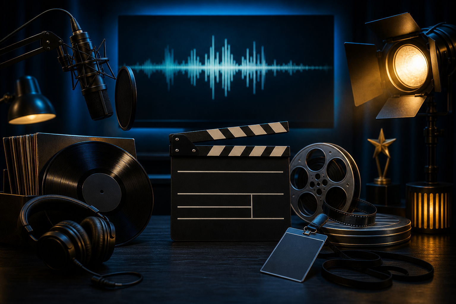 Entertainment, music and film stories prepared for radio