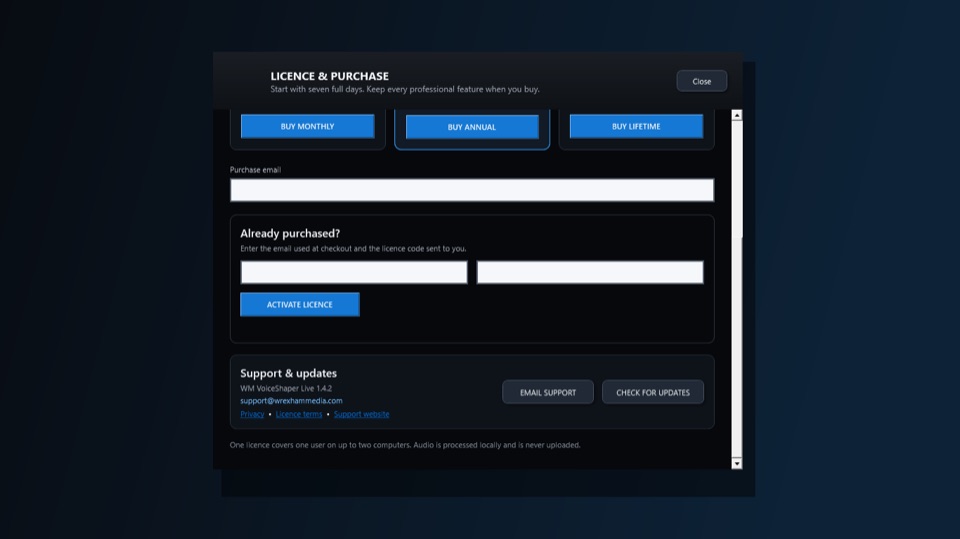 Activation support and updates